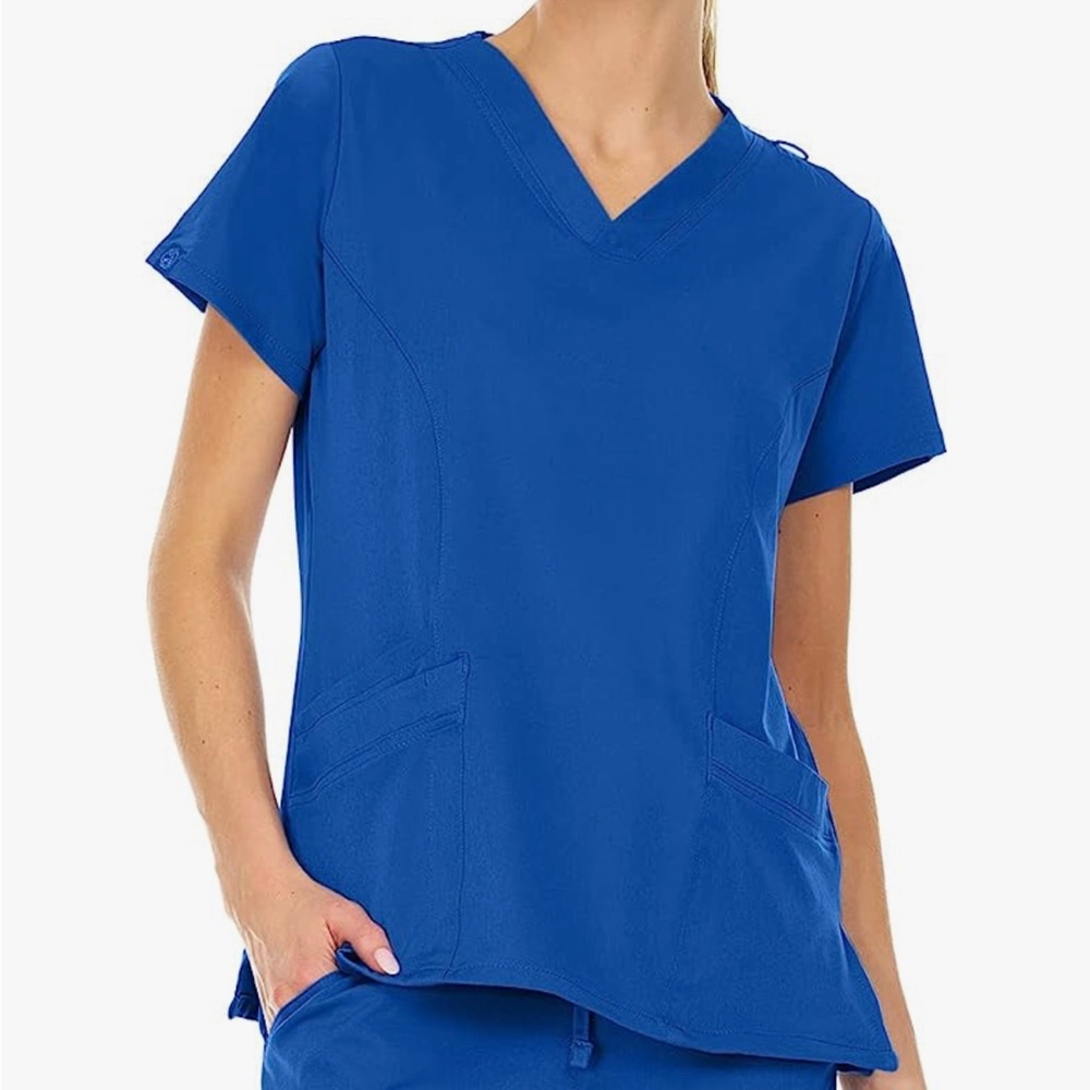 Mini Marilyn Stretch V-Neck Three Pocket Scrub Top